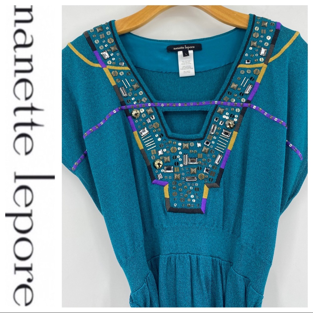 💕SALE💕 Nanette Lepore Jeweled Summer Dress - Picture 5 of 11